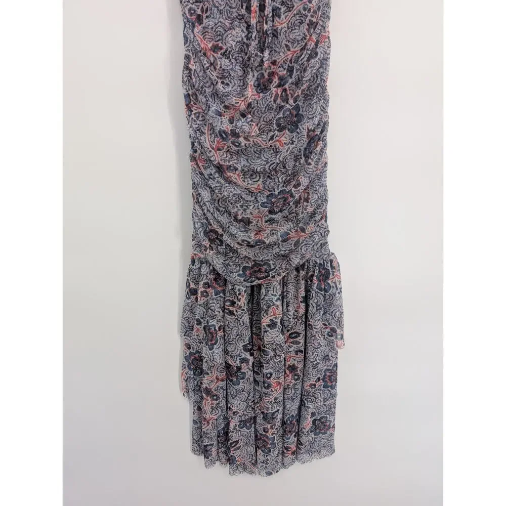 NWT MISA MISA LOS ANGELES Halter-Neck Mesh Midi Dress Size XS Blue #MB446 - Picture 6 of 11